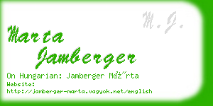 marta jamberger business card